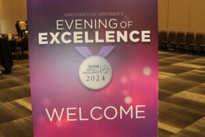 Greenhouse Growers Evening of Excellence at Cultivate24 entrance sign